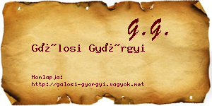 Gálosi Györgyi névjegykártya